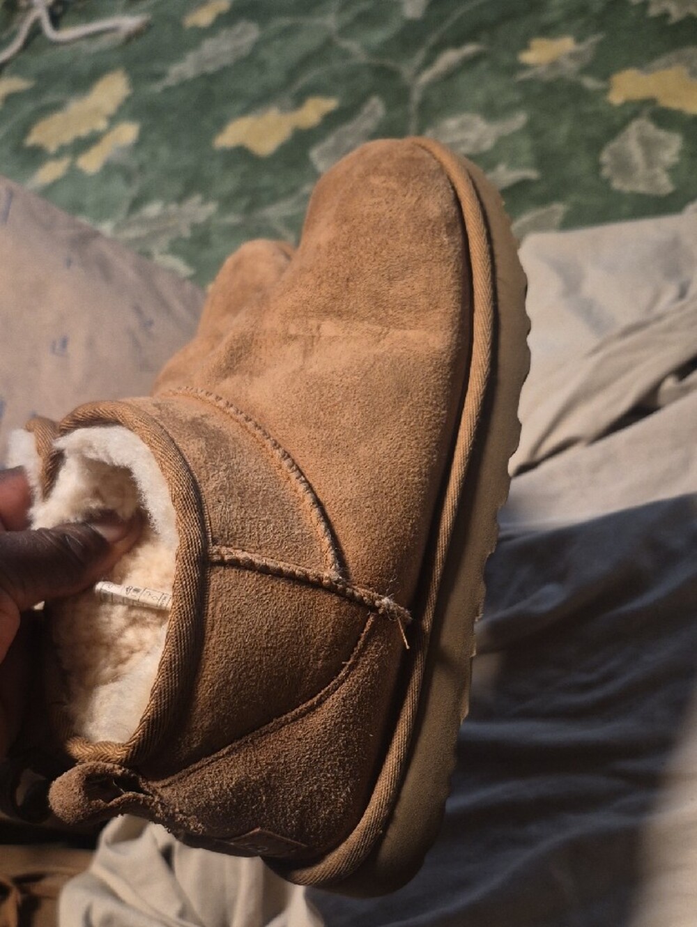 UGG Chestnut Suede Shearling Booties - Picture 3 of 9